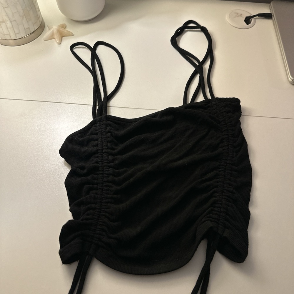 Black Ruched Women's Top